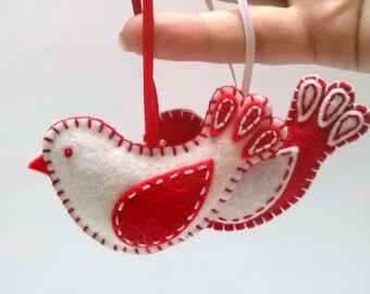 felt christmas ornaments felt bird ornament red white bird ornament christmas decoration valentines day decoration set of 2 - Felt Christmas Ornaments felt christmas ornaments felt bird ornament red white bird ornament christmas decoration valentines day decoration set of 2 - Felt Christmas Ornaments