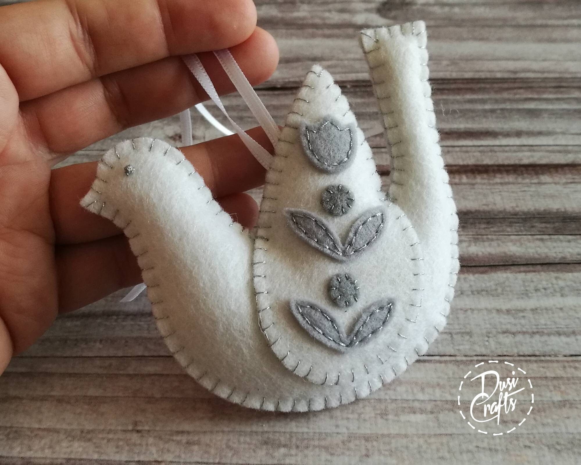 Felt Christmas Retro ornaments with Folk art Felt Christmas | Etsy