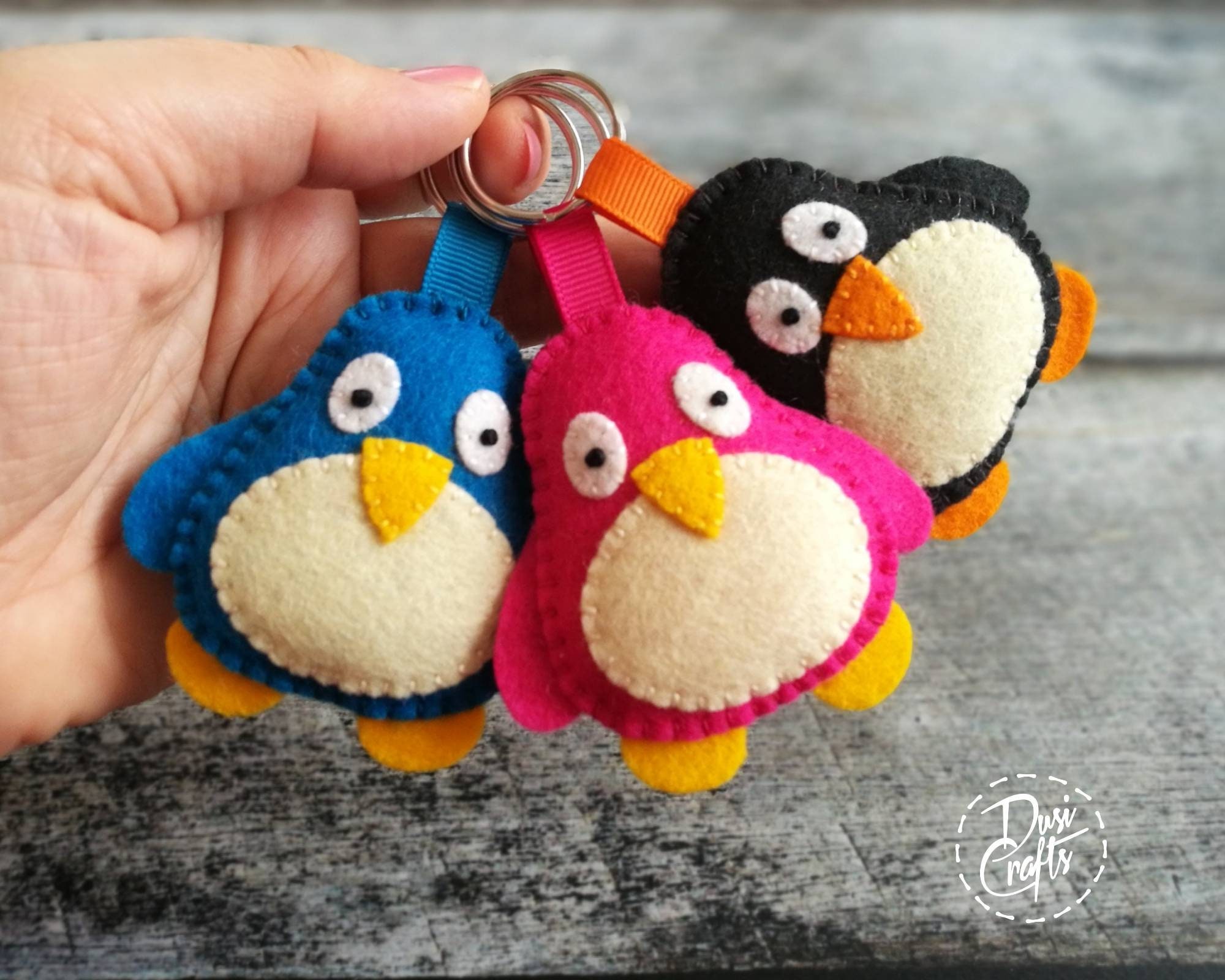 Felt Keychain Black Penguin Bag Gift - Etsy Finland