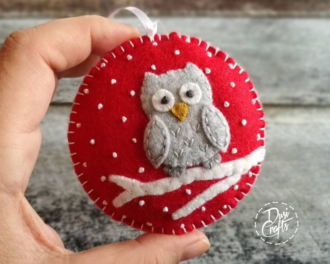 Felt Red Christmas Ornaments Set Woodland Collection Set of - Etsy Canada