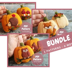 Pattern Bundle for Felt Pumpkin Ornaments PDF Tutorial &amp; Pattern for ...