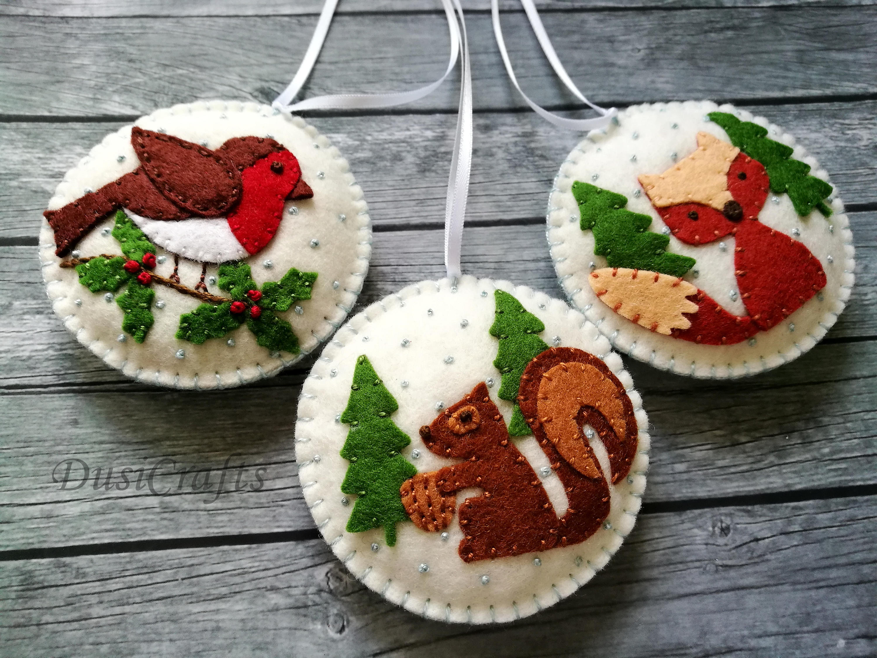 Felt Woodland ornament Felt Woodland Christmas ornament Etsy