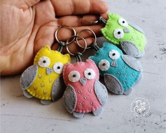 Porte-clés hibou en feutre de laine, meilleur cadeau de professeur, cadeau  de fin d'école, bijou de sac hibou, cadeau d'assistant d'enseignement -   France