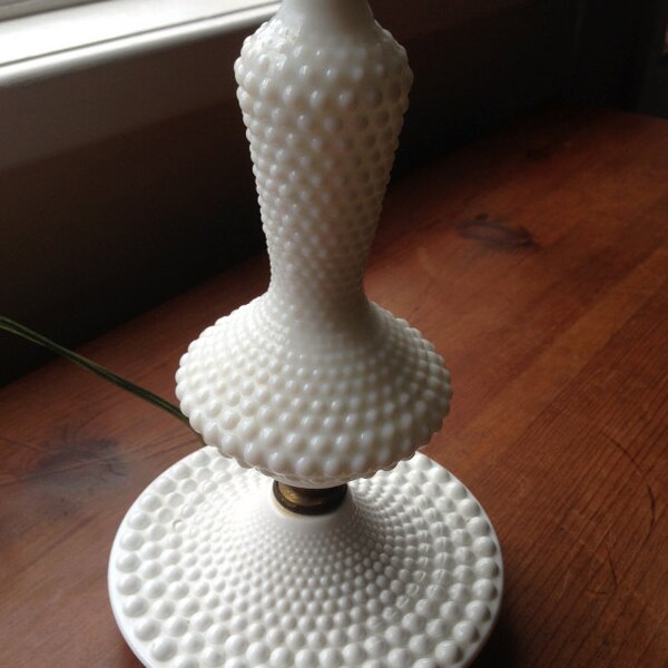 Custom Order for MathildaJane: Vintage Milk Glass Hobnail Lamp