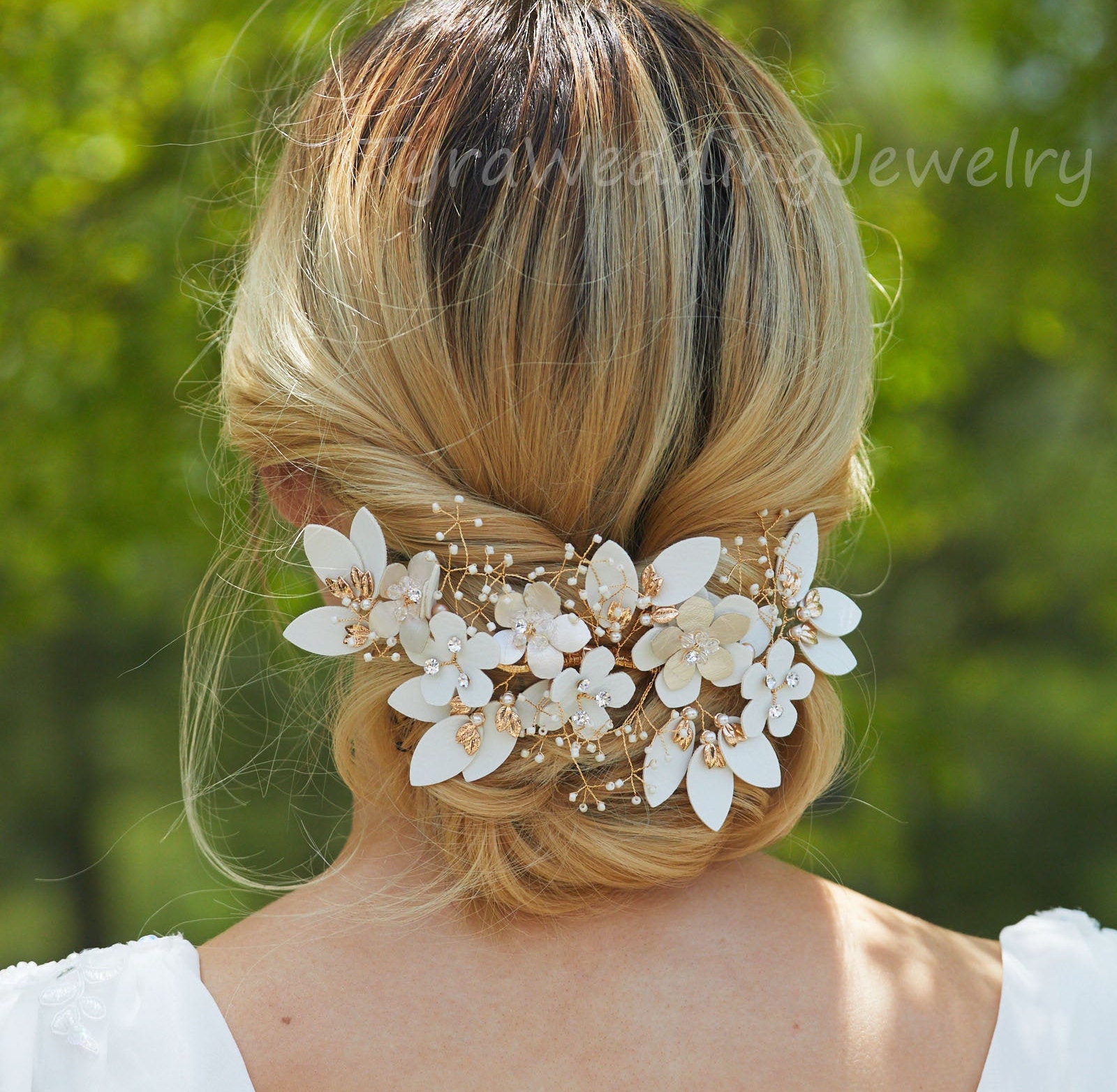 floral hair clip for wedding