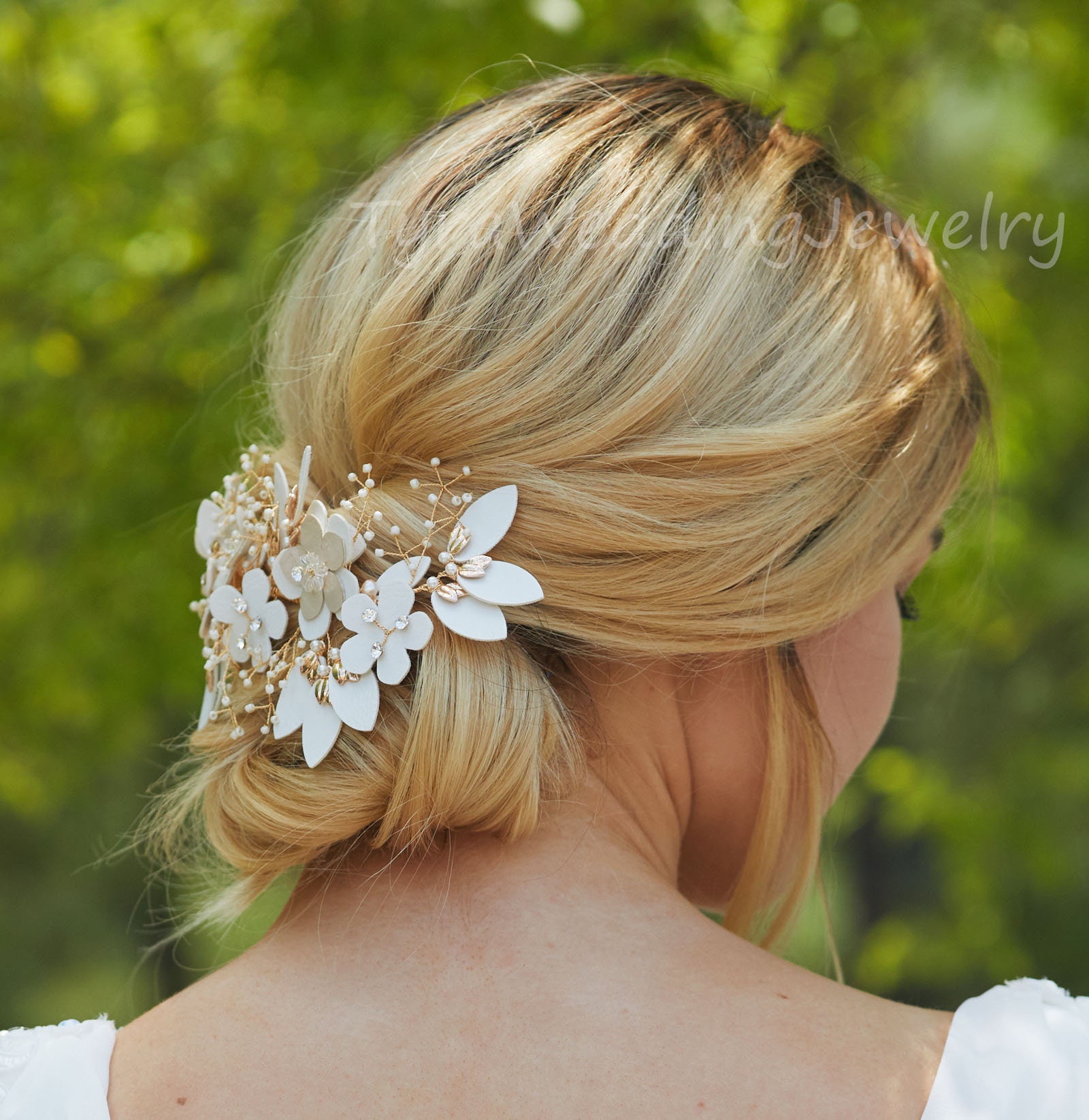 floral hair clip for wedding