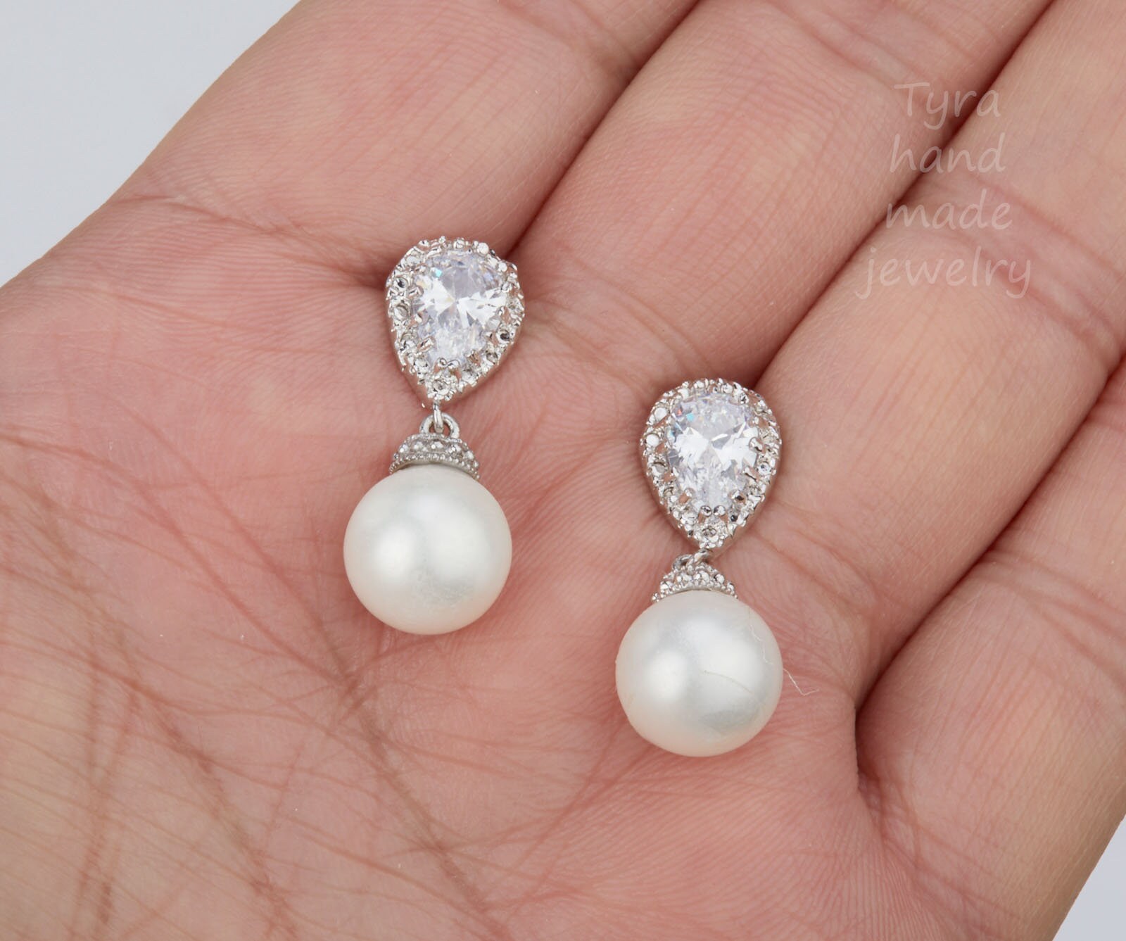 Bridal Jewelry Set Pearl Wedding Jewelry Pearl. CZ Bridal Set Etsy