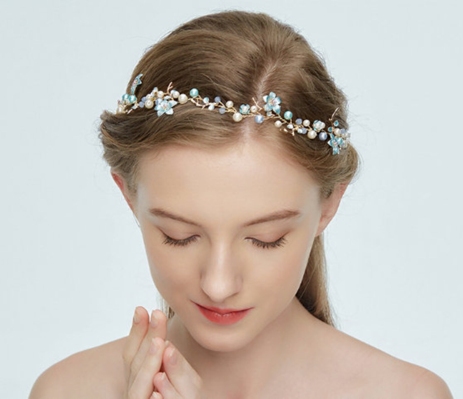 Bridesmaid Hairbandbridesmaid Hair Pieceblue Wedding Color Etsy