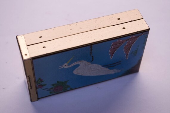 Mid-Century Modern Enamel and Brass "Egret" Cigar… - image 9