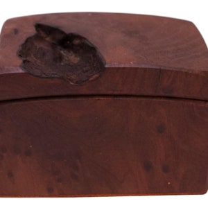 Mid-Century Miniature Walnut Burl Trinket Box