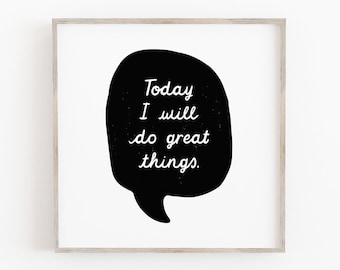 Positive Affirmations Art Print, Kids Room Decor (Digital Download)
