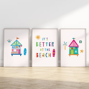 Set of 3 Kids Room Posters, Beach Print, Playroom Art, Kids Room Decor, Art Print, Digital Print, Kids Room, Beach House, Beach House Decor,