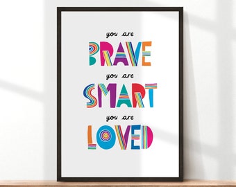 Kids Positive Affirmations Print, Homeschool Classroom Decor (Digital Download)