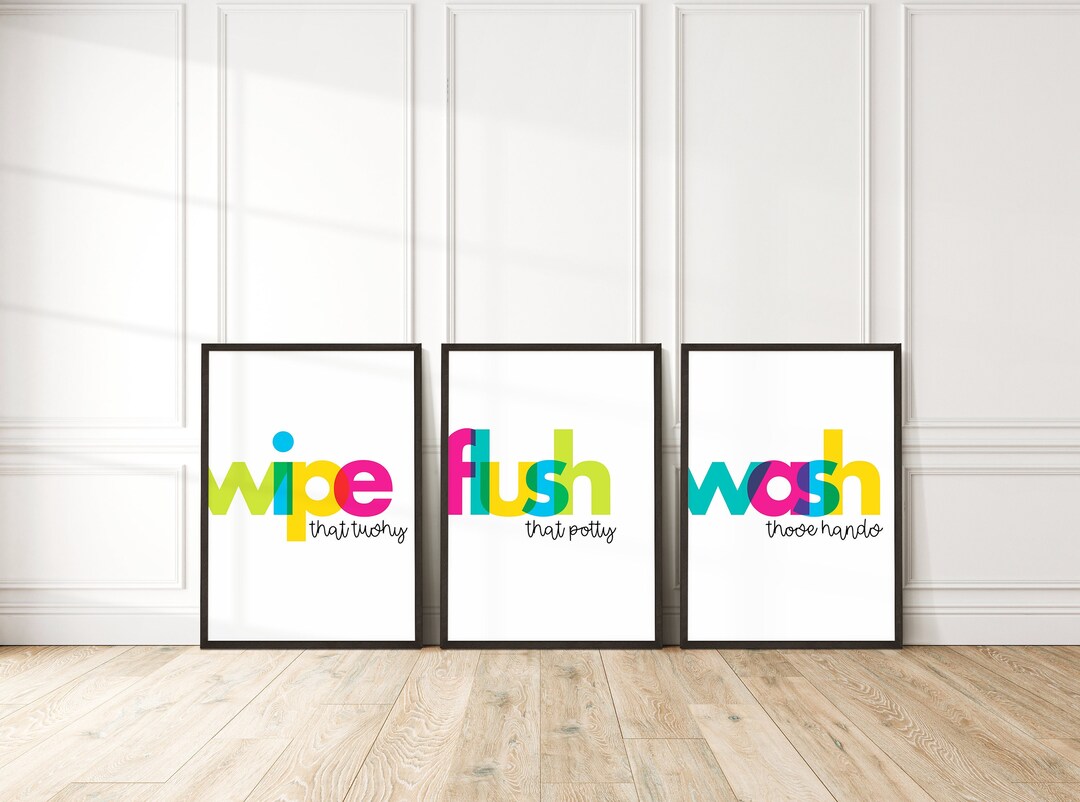 Bathroom Prints for Kids, Set of 3, Kids Prints, Kids Poster ...