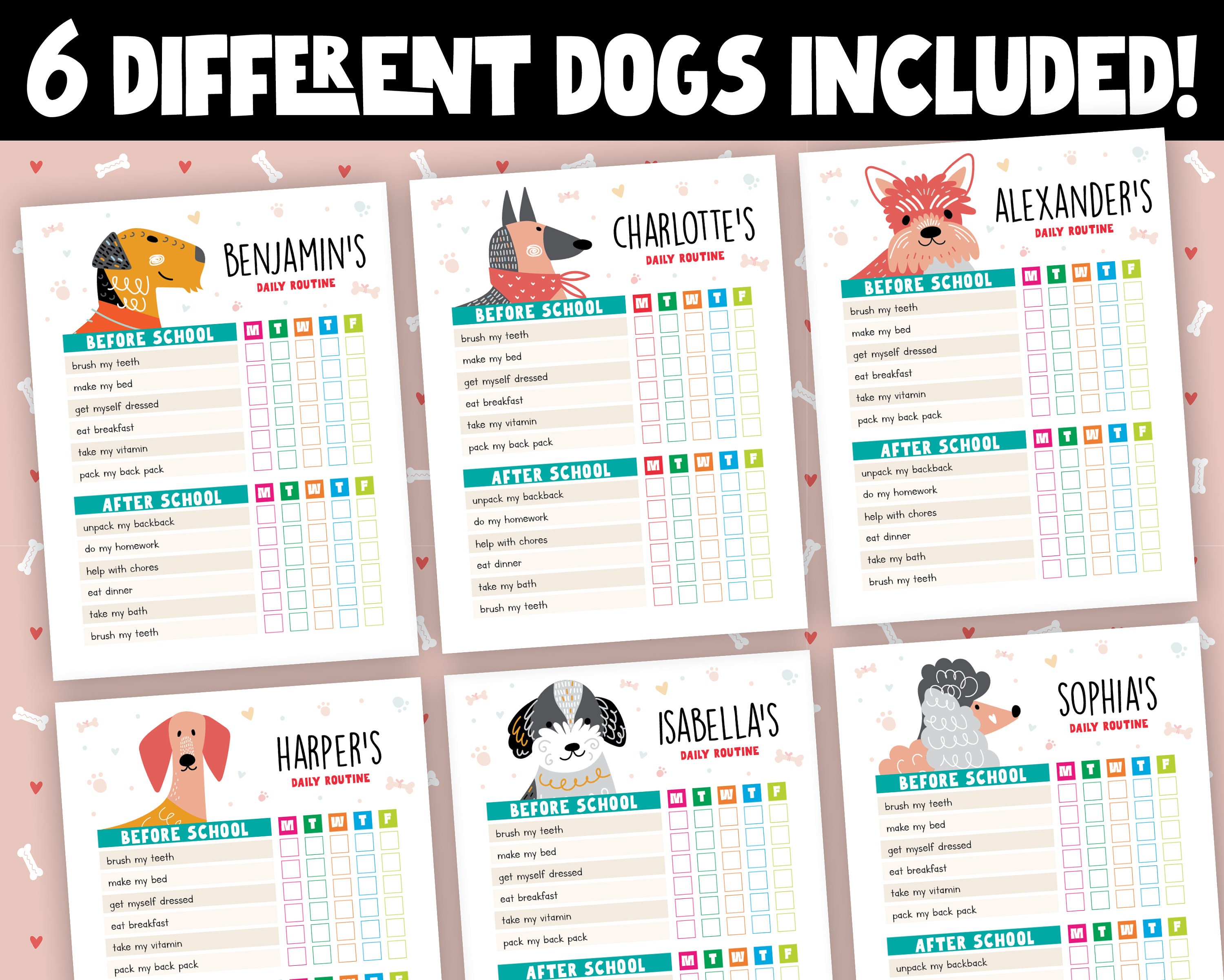 Daily Routine for Kids, Editable Chart for Kids, Printable to Do List ...