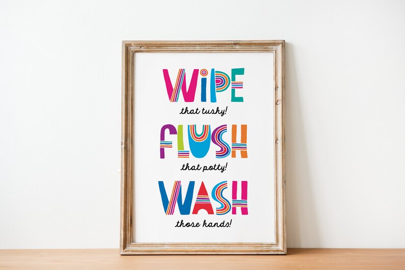 Bathroom Print for Kids Kids Prints Kids Poster Bathroom - Etsy