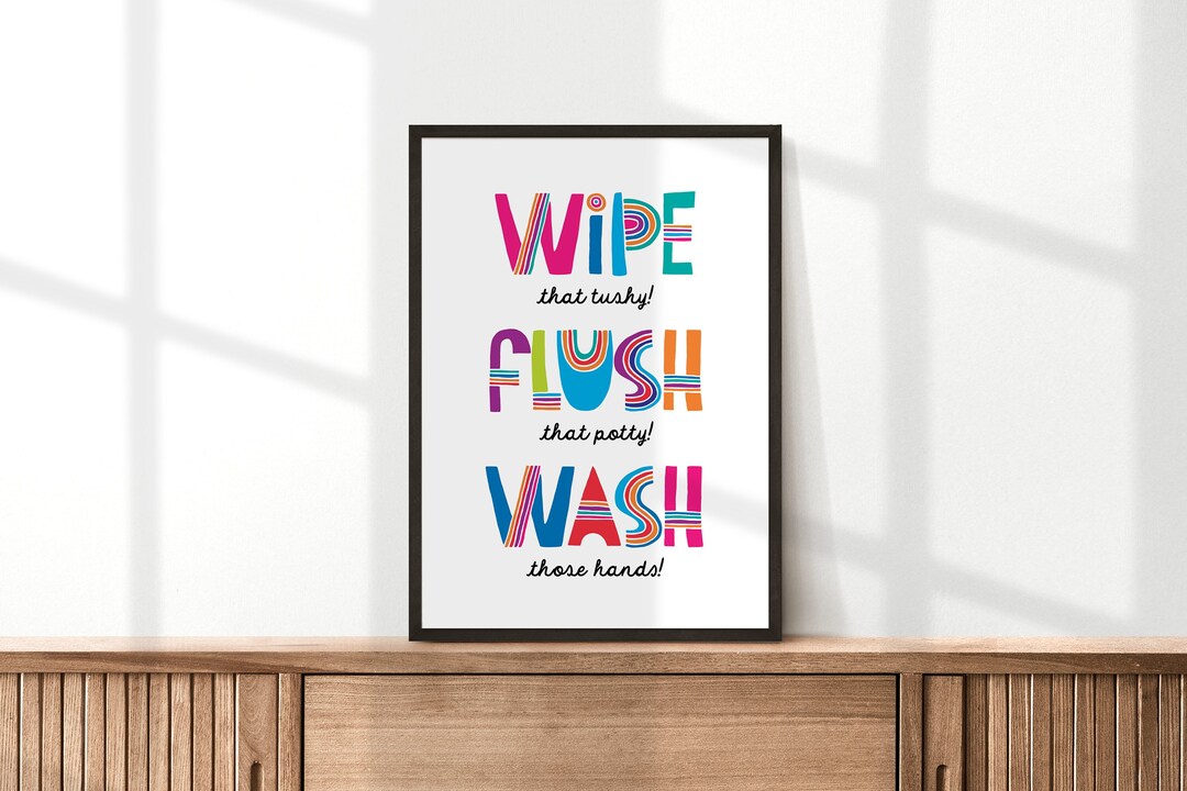 Bathroom Print for Kids, Kids Prints, Kids Poster, Bathroom Print, Kids ...