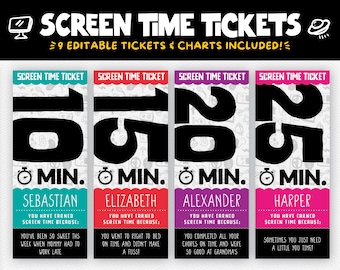 Tabla de tiempo de pantalla y entradas para niños Lista de verificación de tiempo de pantalla Entradas de tiempo de pantalla para niños Tabla de tiempo de pantalla para niños Reglas de tiempo de pantalla