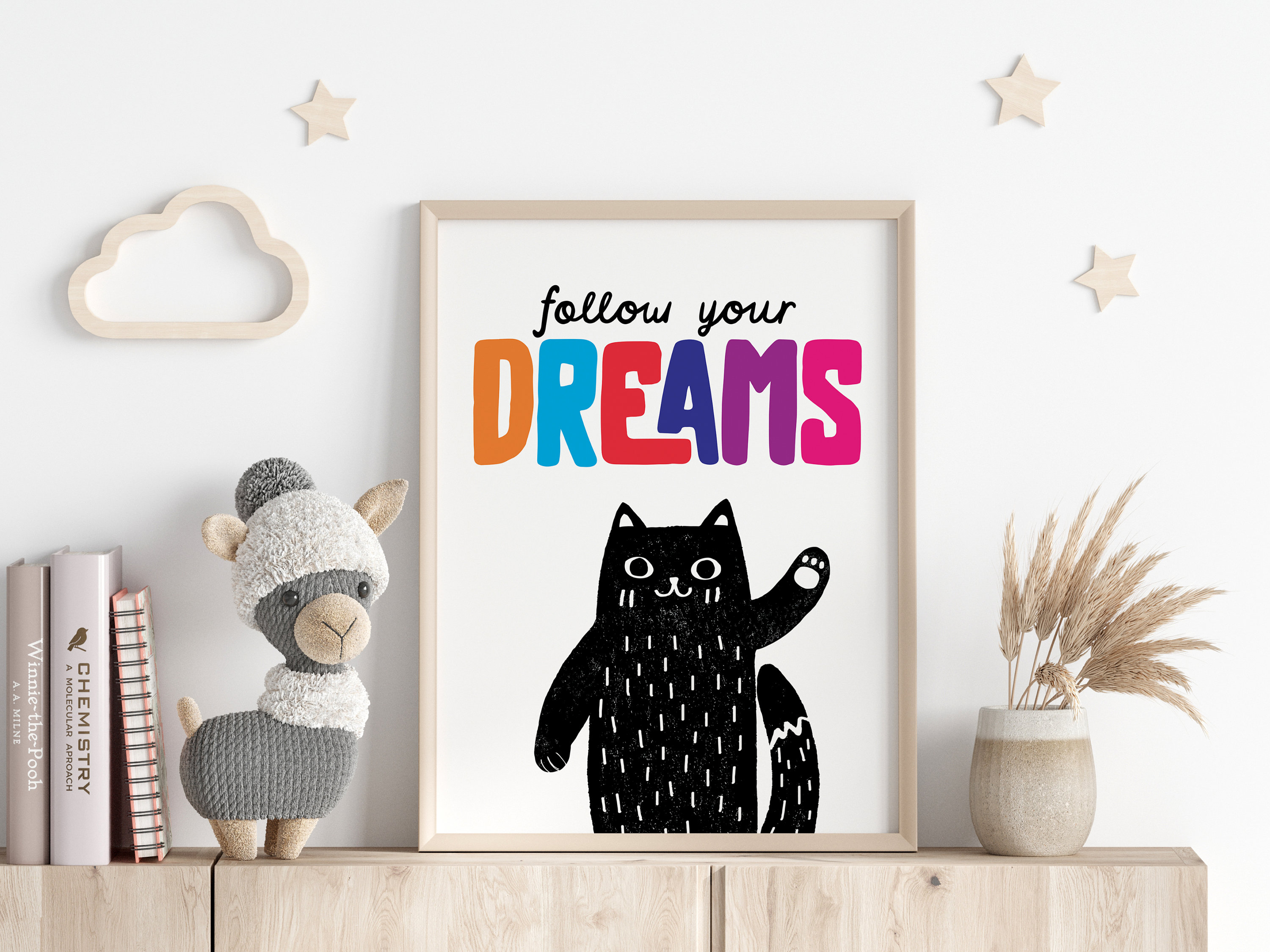 Cat Kids Print, Positive Affirmations, Kids Prints, Dreams Poster ...