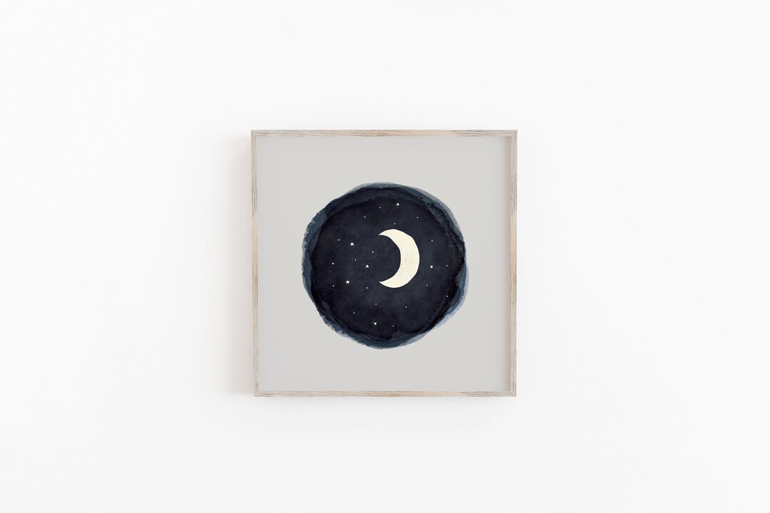Printable Nursery Art, Moon and Stars, Printable Kids Prints, Kid ...