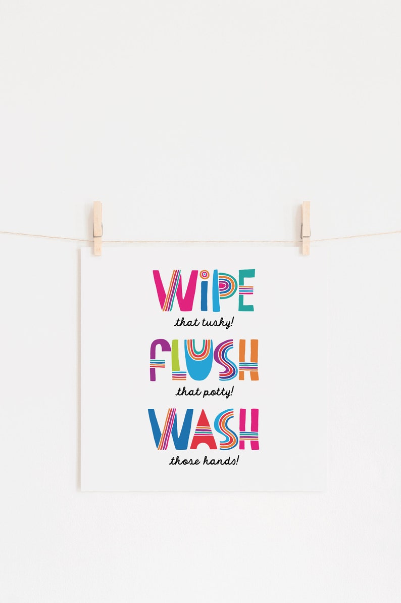 Bathroom Print for Kids Kids Prints Kids Poster Bathroom - Etsy