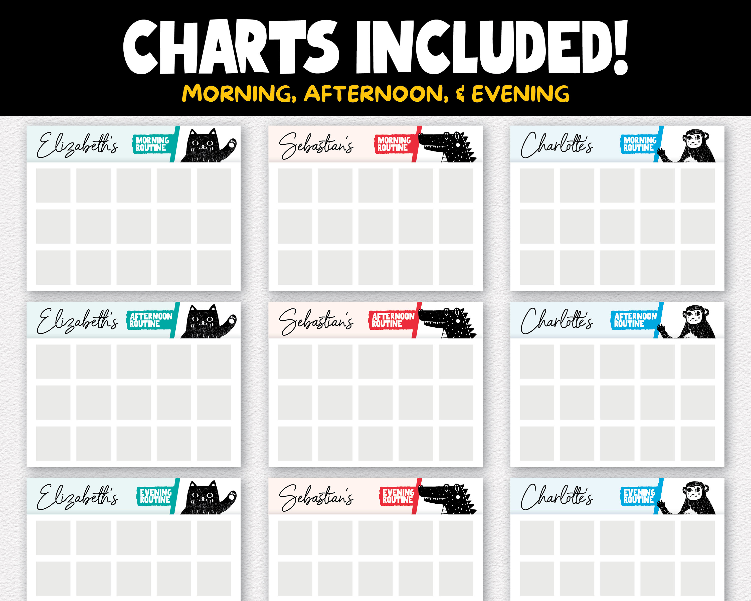 Daily Routine for Kids Toddler Routine Chart Editable Visual Schedule ...