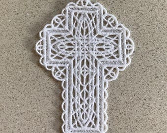 Christmas, Christmas ornament, Cross Ornament, Cross Lace Ornament, Christmas gift, Baptism gift, Communion gift, gift
