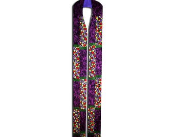 Clergy Stole, Personalized, Purple Clergy Stole, Lent Clergy Stole, Fruit of the Vine Clergy Stole, Personalized Embroidery