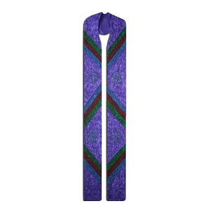 Clergy Stole,  Purple Clergy Stole, Majestic Clergy Stole, Personalized Embroidery, Lent Clergy Stole, Advent Clergy Stole