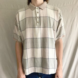 Neutral color blocked polo men&#39;s shirt