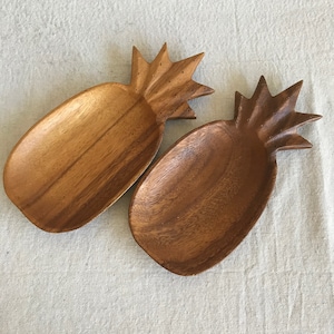 pineapple wooden carved tropical decorative catch all dishes