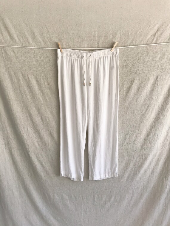 BLANCHE - linen white beach holiday pants