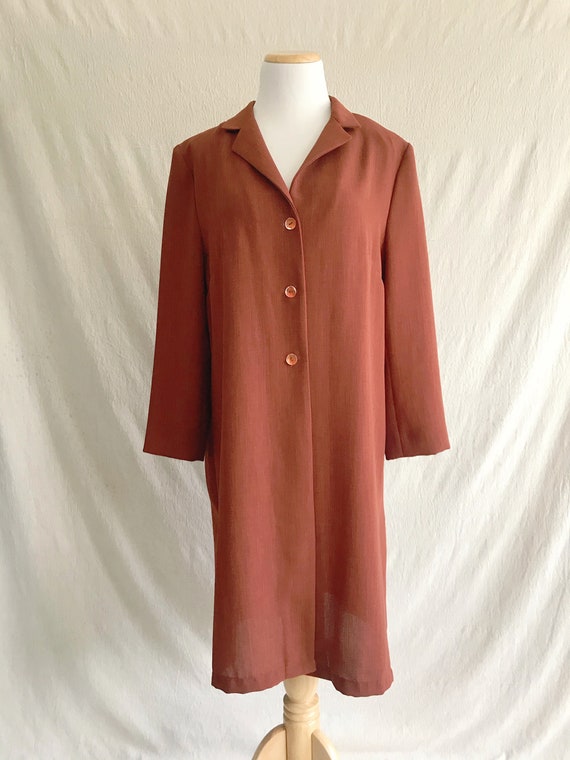 CACAO - rust brown lightweight duster trench coat
