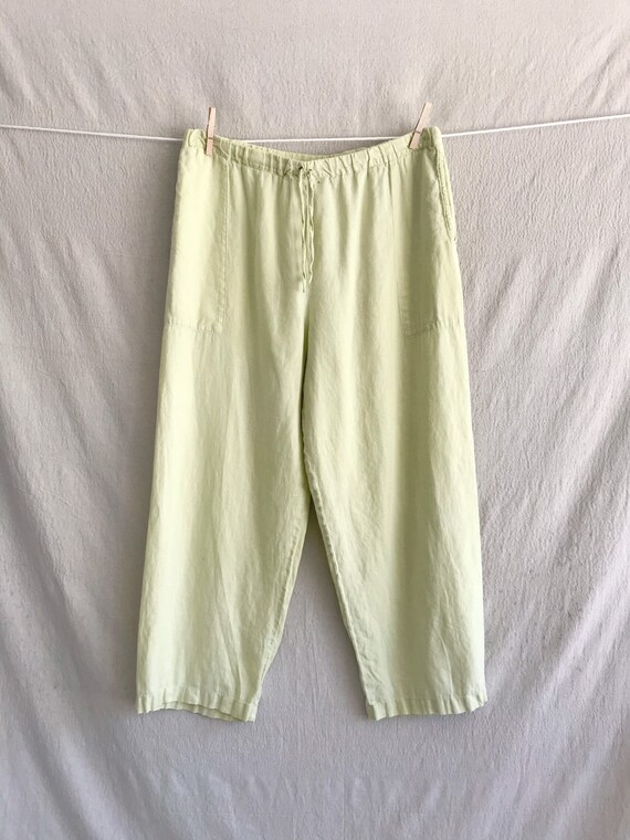 FERNE - linen pale lime green relaxed fit beachy l