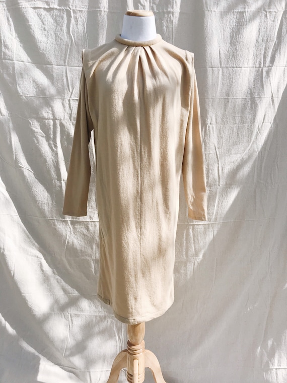 Almond woolen midi dress
