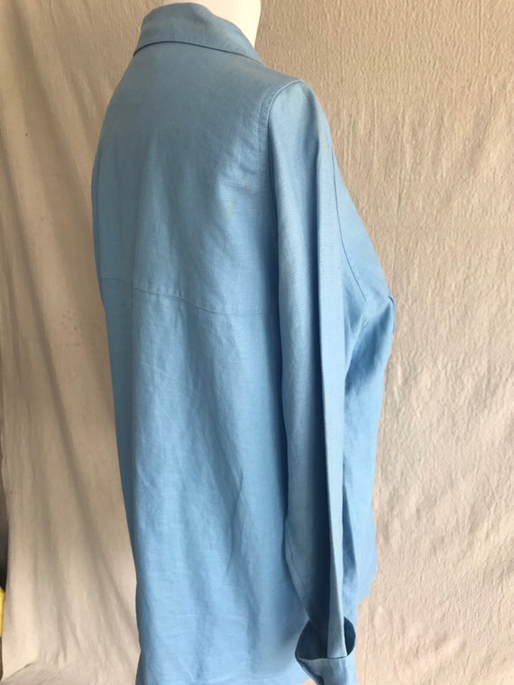 AZURE - linen sky blue chore coat xl - image 4