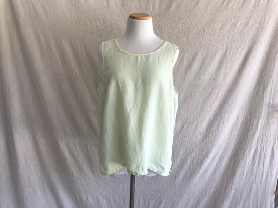 FERNE - linen pistachio tank top blouse - image 3