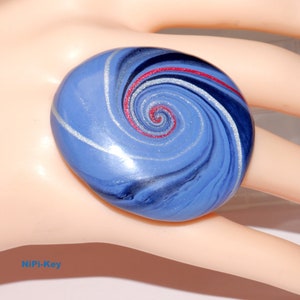 Polymer Clay Ring WHIRLWIND image 2