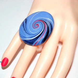 Polymer Clay Ring WHIRLWIND image 1