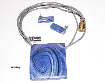 Jewelleryset blue/silver/grey *BLUEPHASE *