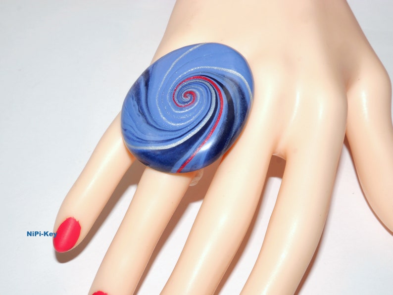 Polymer Clay Ring WHIRLWIND image 3