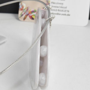Halskette glitzernd kurz Choker Halsreif Ohrringe in Opaloptik mit Swarovskisteinchen ohne Ring OPALINASTRAUM aus Polymer Clay, Fimo Bild 9