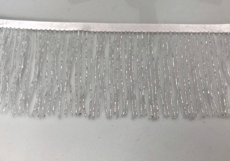 4 White Crystal AB Glass BUGLE Bead Beaded Fringe Lamp Etsy Australia