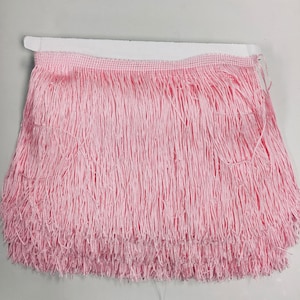 By the Yard-6&quot; LIGHT PINK CHAINETTE Fabric Fringe Lampshade Lamp Costume Trim