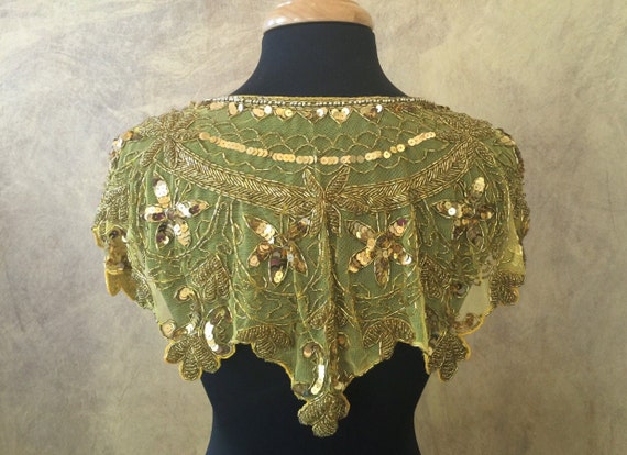 Sequin Glass Beaded Sequin Lace Wrap Collar Shoulder Shrug Shawl