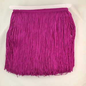 By the Yard-12" FUCHSIA Pink Chainette Fabric Fringe Lampshade Lamp Costume Trim