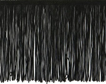 By the Yard-6 Black CHAINETTE Fabric Fringe Lampshade Lamp Costume Trim