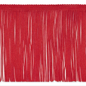 By the Yard-6&quot; RED CHAINETTE Fabric Fringe Lampshade Lamp Costume Trim