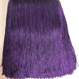 By the Yard-12&quot; Royal Purple CHAINETTE Fabric Fringe Lampshade Lamp Costume Trim