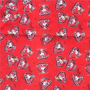 CLEARANCE-Peanuts Be Mine Valentines Day Snoopy Woodstock Poly Cotton Fabric